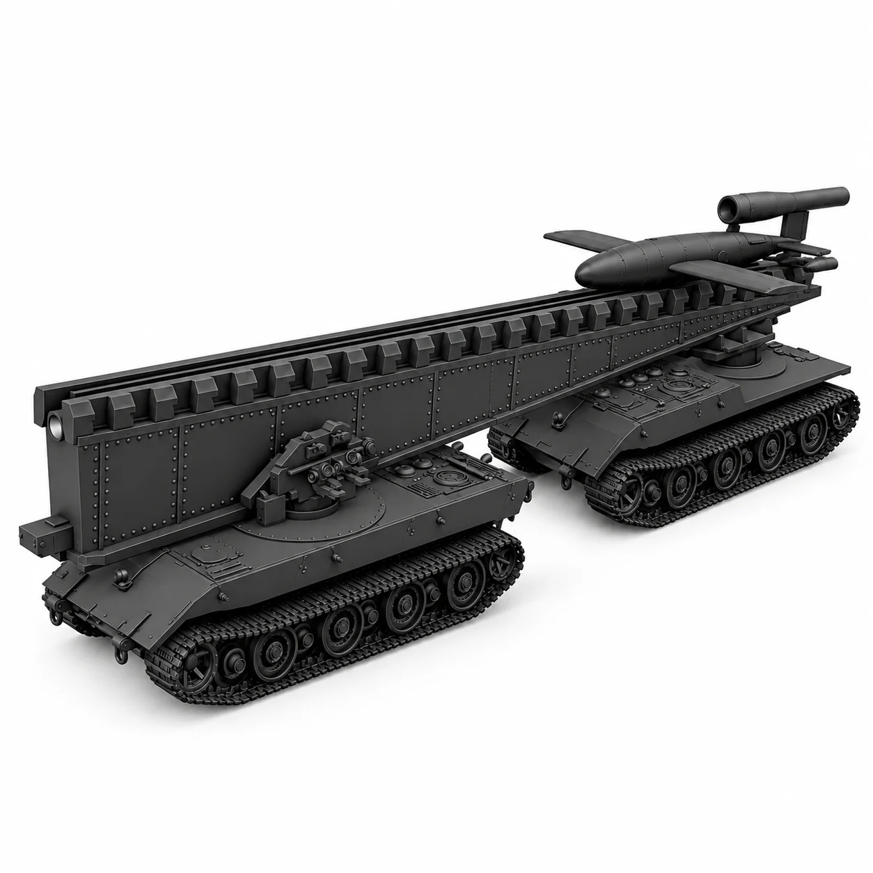 SSMODEL 1/72/ 1/100 1/144 1/200 Multi-Scale V-1 auf E-100 Ausf.B German missile resin model kit TSS0332