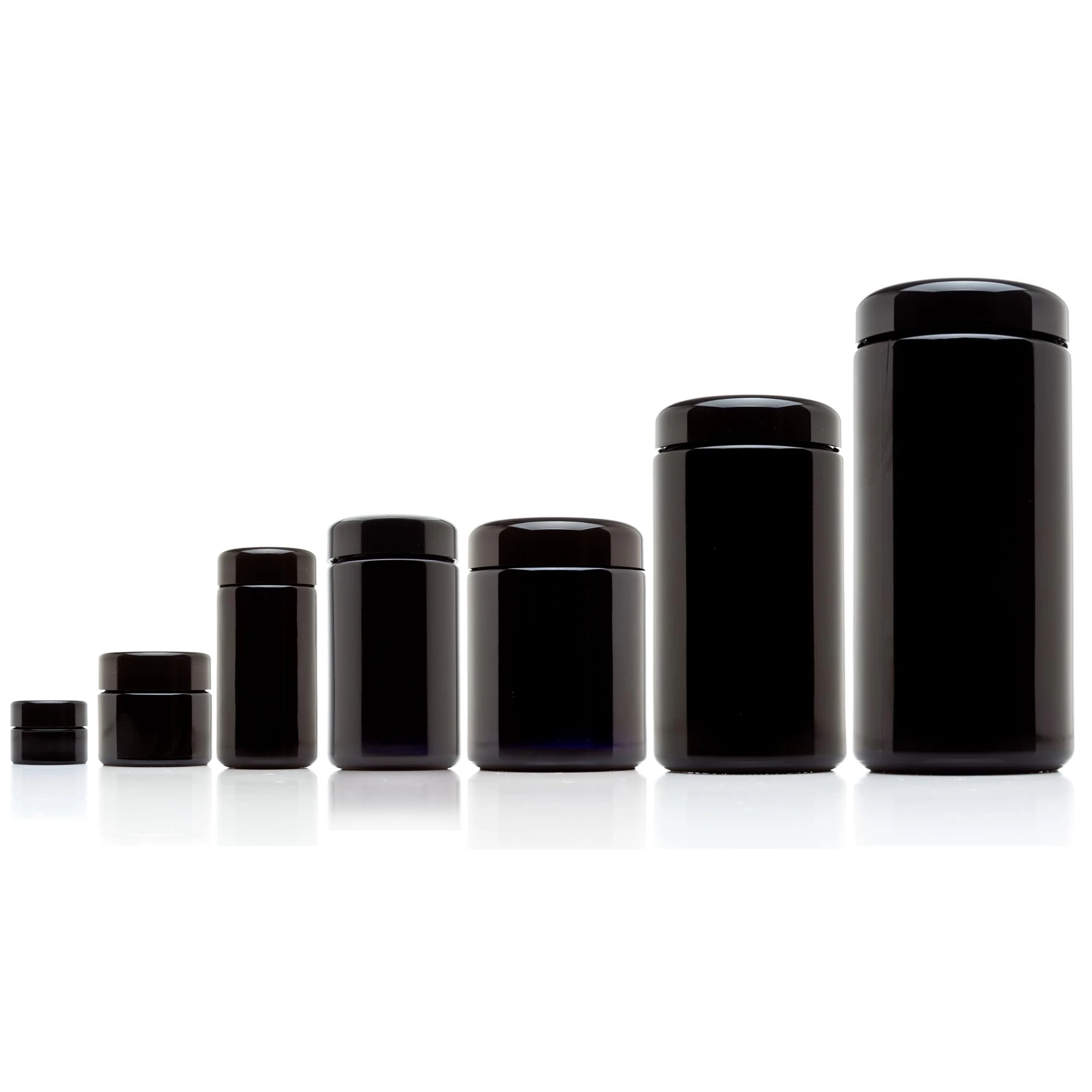 5ml- 1000ml Ultraviolet Glass Jar Airtight Container Smell Proof with 2 Way Humidity 62% Pack Keeps Herbs, Coffee, Tea Fresh