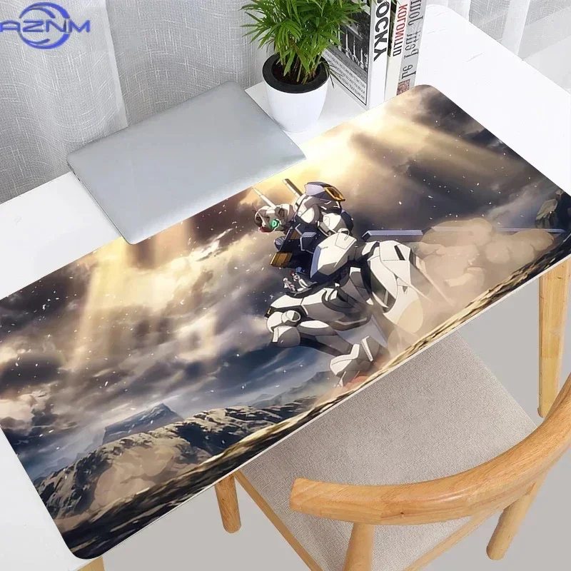 Black Background Street Style Sci-Fi Mecha Themed Large Mousepad, Rubber Non-slip Gaming Desk Mat, Waterproof HD Print Keyboard