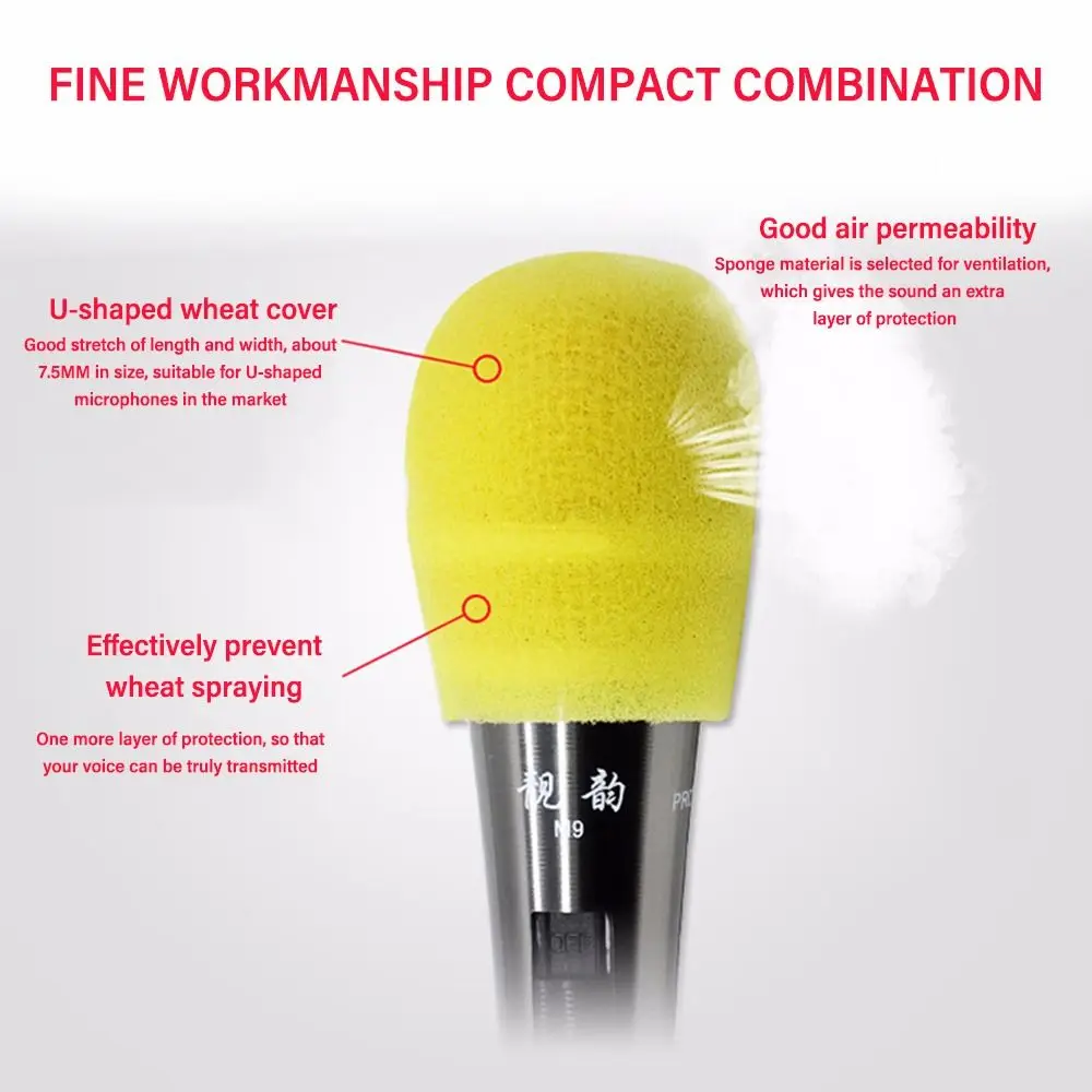 2PCS/Set Disposable Microphone Cover Sponge Mic Replacement Accessories Mic Dust Proof Covers Microphone Cap