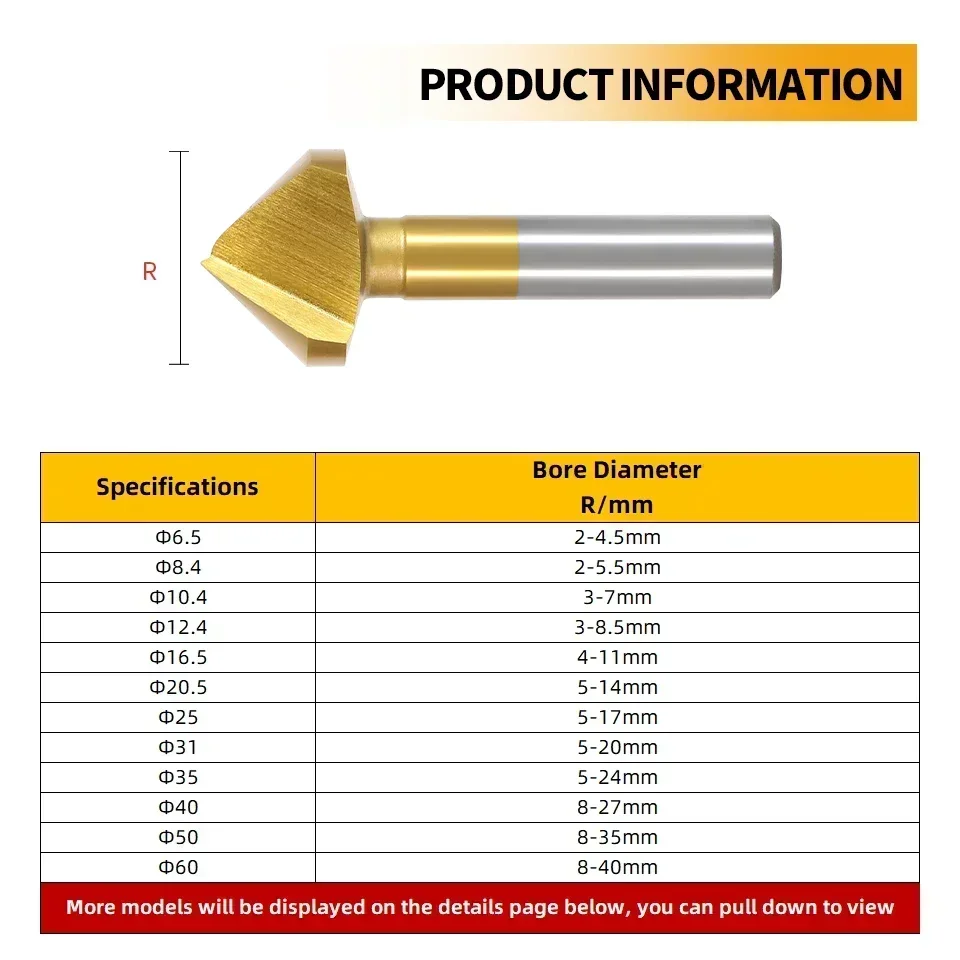 High Speed Steel Chamfering Cutter Single Edge Three Edges Metal Inner Hole Chamfering Cutter Suitable For CNC Machining