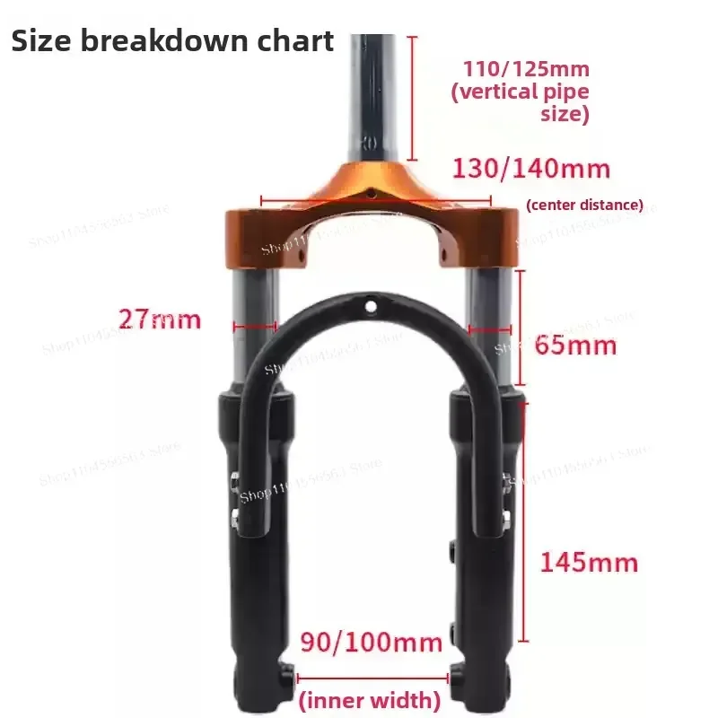 Folding Electric Scooter Replacement Parts,14 Inch Hydraulic Shock Absorbing Front Fork Full Set, Electric Moped Accessories