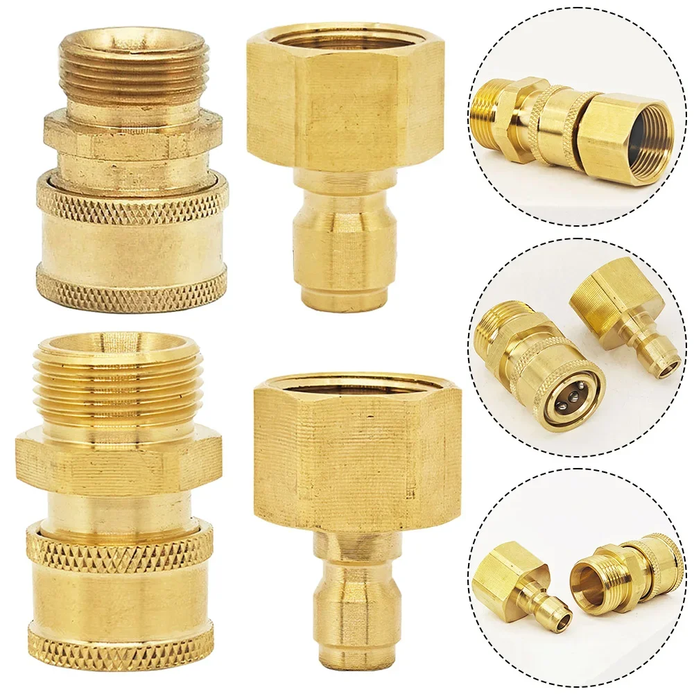 Convenient Disassembly M22 Quick Connector High Pressure Washer 5000 PSI Brass Construction High Water Pressure