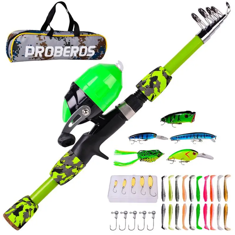 Fishing Gears For Beginner Or Youth Telescopic Fishing Rod Combo Full Kits Portable Telescopic Fishing Rod And Reel Full Fish