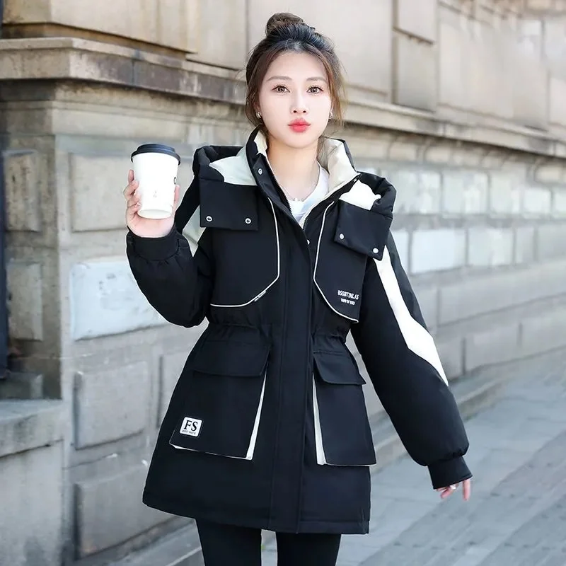 Fashion Pai Overcome Ladies Winter 2025New Cotton-Padded Coat Long Down Jacket Women Parkas Hooded Warm Windbreaker Overwear Top