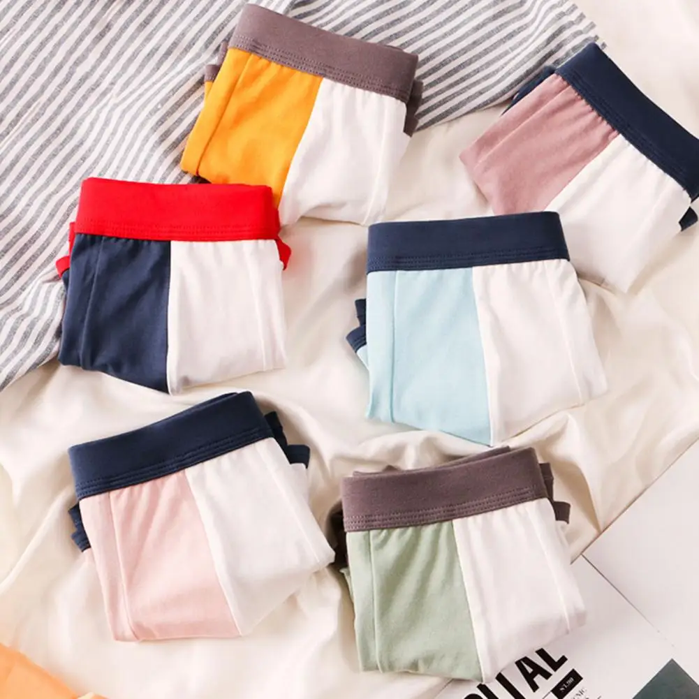 

Sexy Underwear Shorts Underpants Sports Underwear Shorts Men Panties U Convex Color Block Stretch Elastic Waist Mid Rise