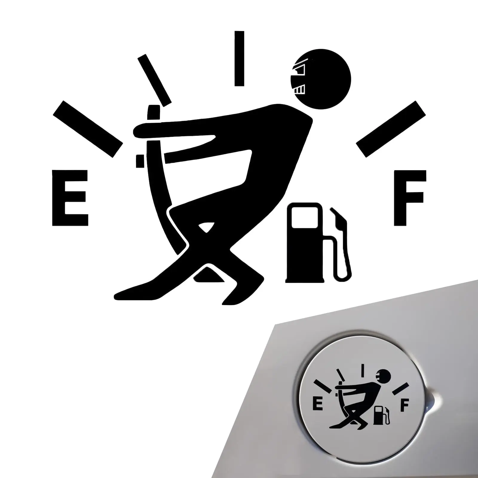 

Funny Fuel Tank Stickers Vinyl Gas Tank Decal Reflective Fuel Lid Decals Self-Adhesive Fuel Gauge Empty Stickers