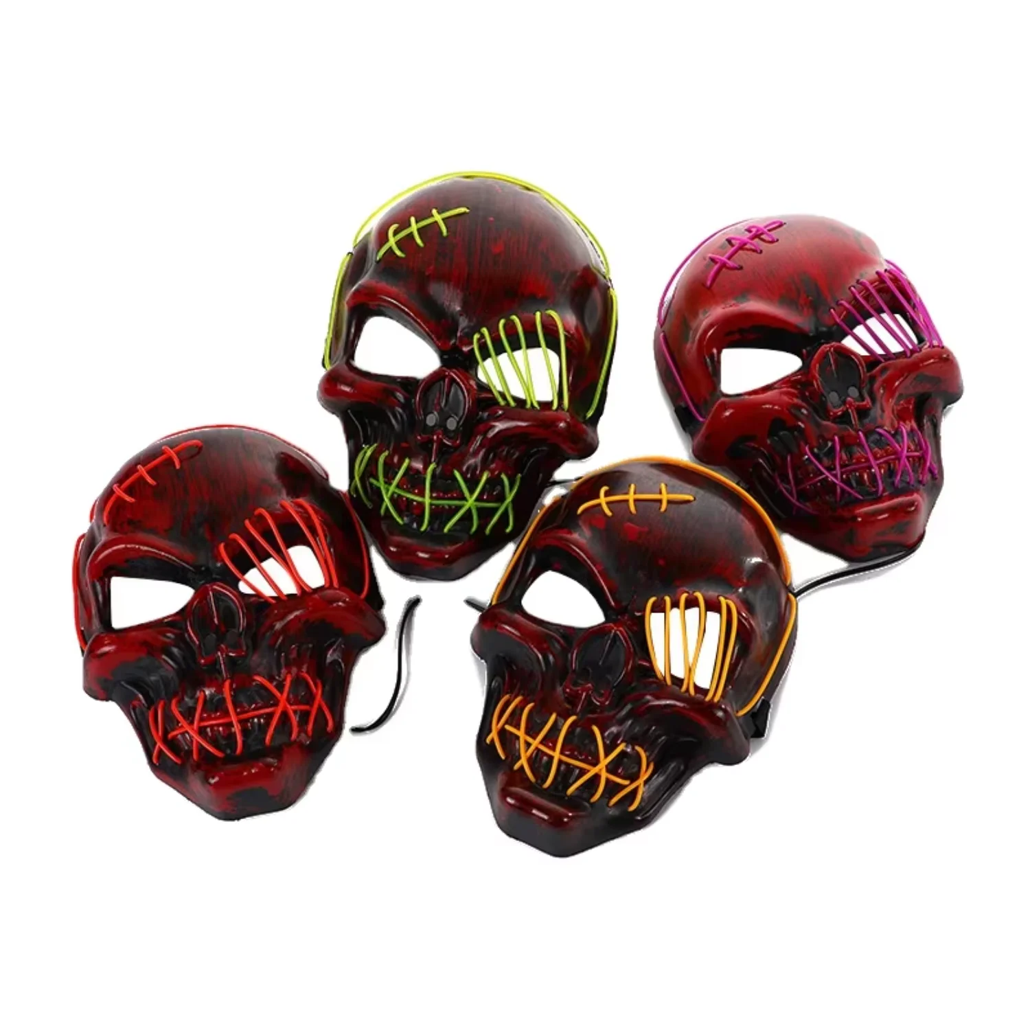 Halloween LED Glowing Mask for Birthday/Wedding Parties, PP Material