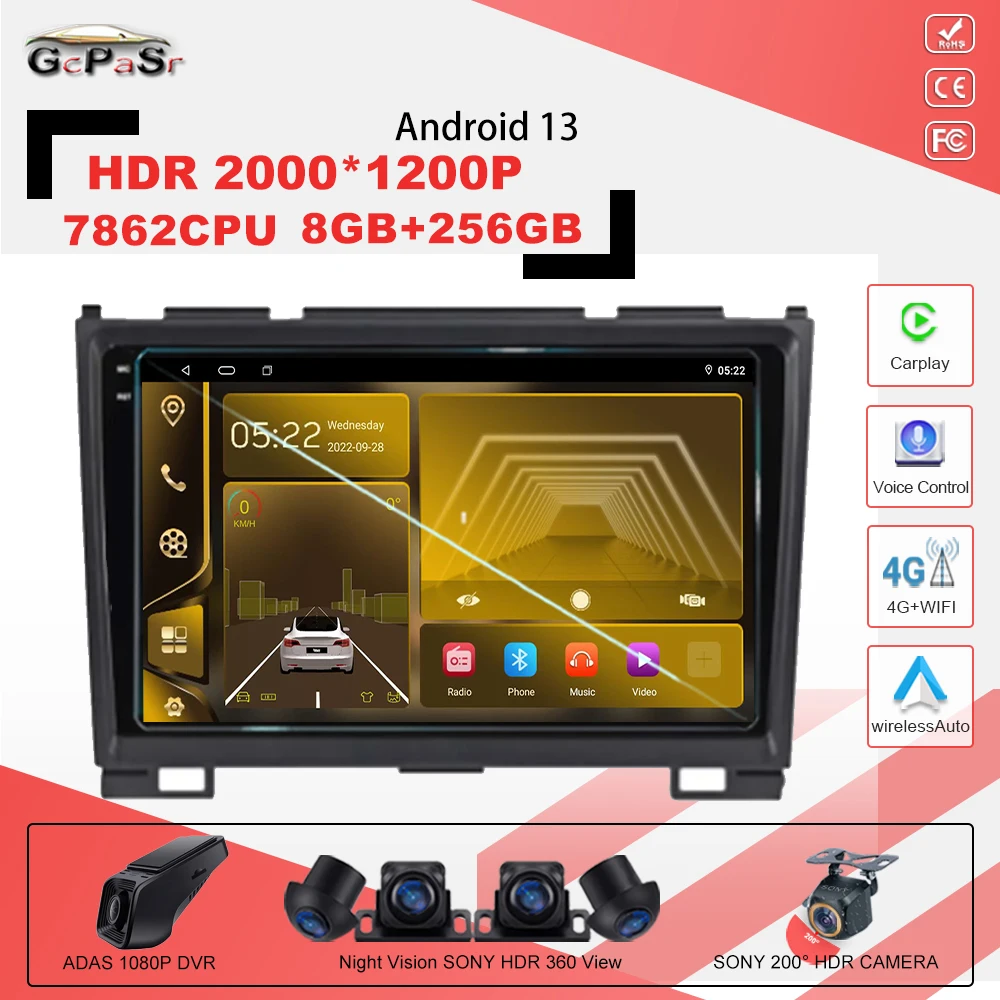 

Android 13 For Haval Hover Great Wall H5 H3 2011-2016 Car Radio Multimedia Video Player carplayAuido Stereo BT Tools GPS 7862CPU