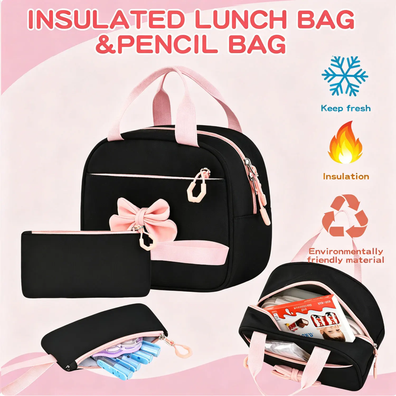 Children School Bags Set Girls Large Schoolbag Kawaii Primary School Backpack Kids Book Bag Waterproof Laptop Travel Rucksack view 3