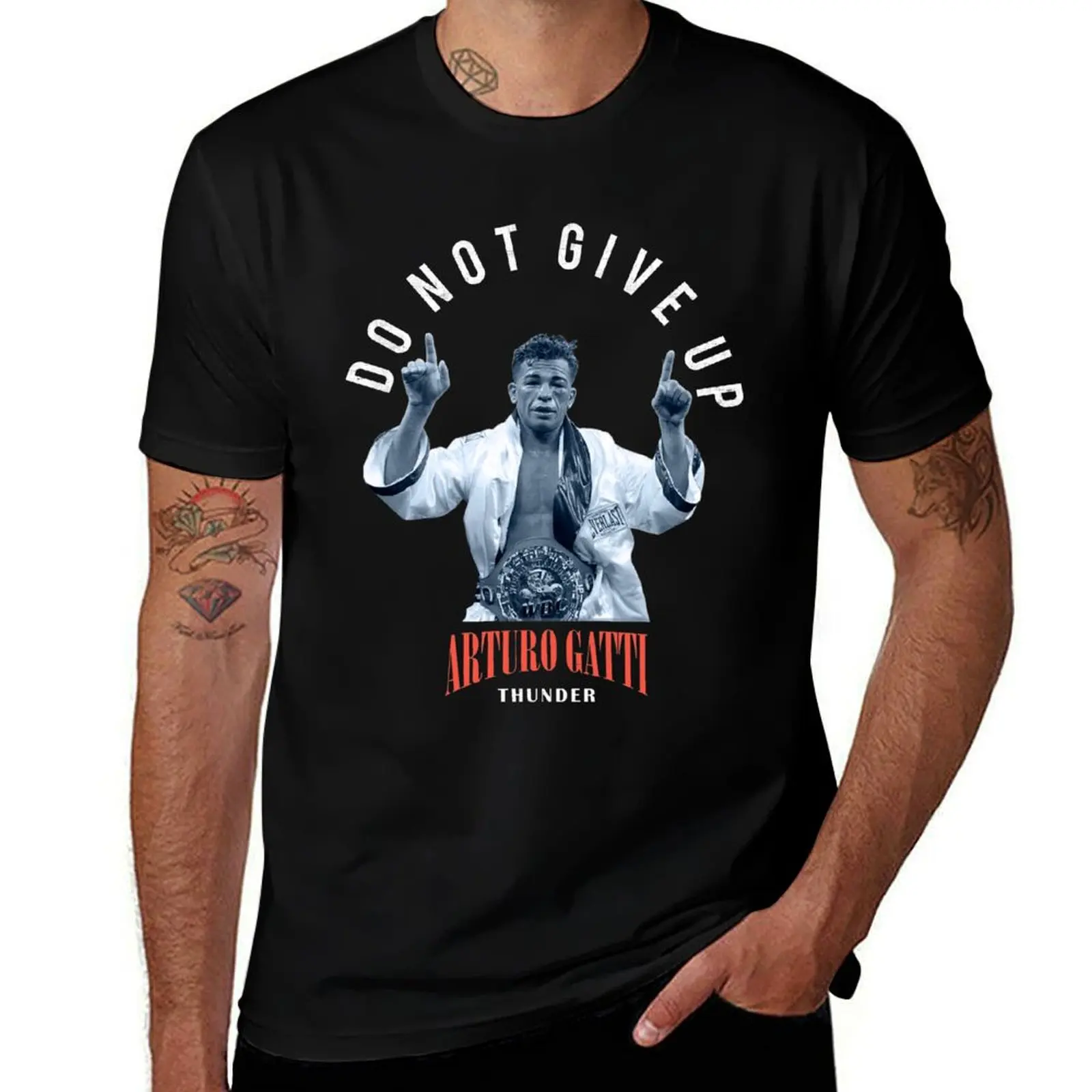 DON'T GIVE UP Arturo Gatti Boxing Legend. T-Shirt Sports Casual Short Sleeve Cotton Tee T-Shirt