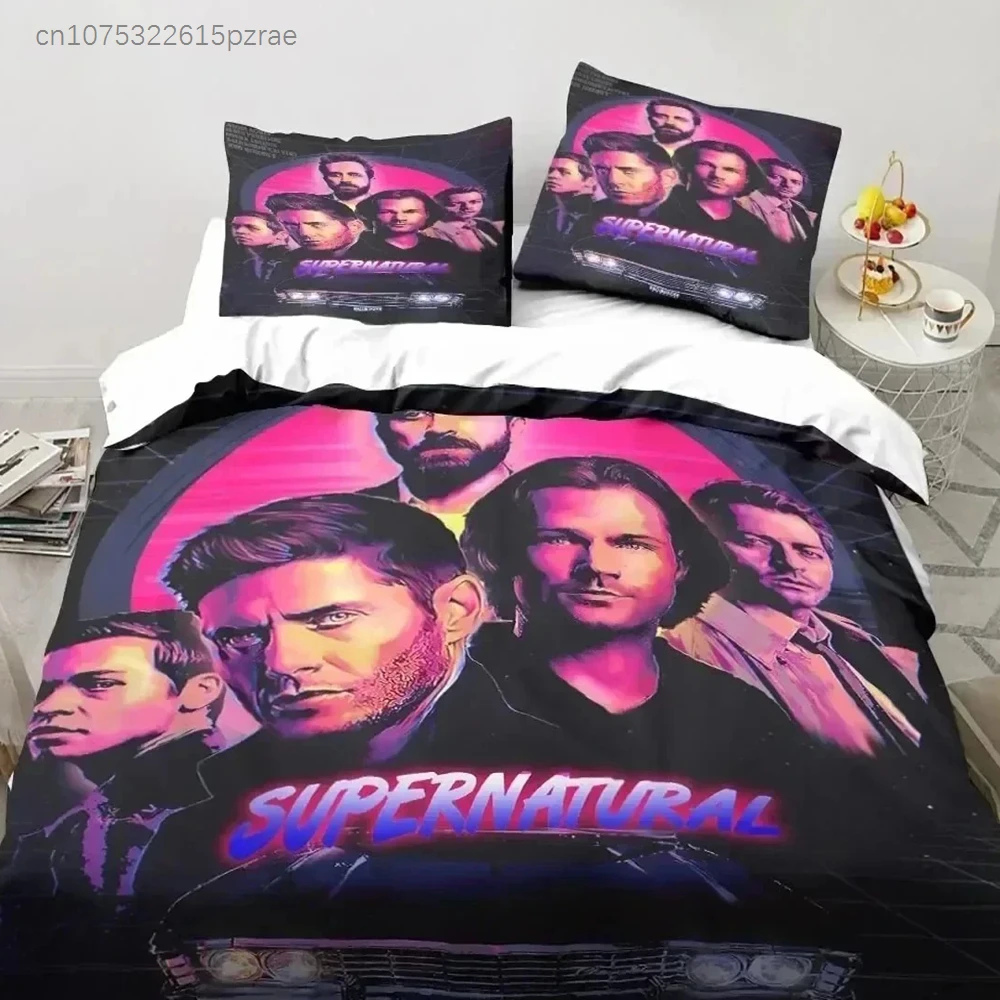 3D Print Supernatural Logo Bedding Set Duvet Cover Bed Set Quilt Cover Pillowcase Queen Size Boys Adult Bedding Set
