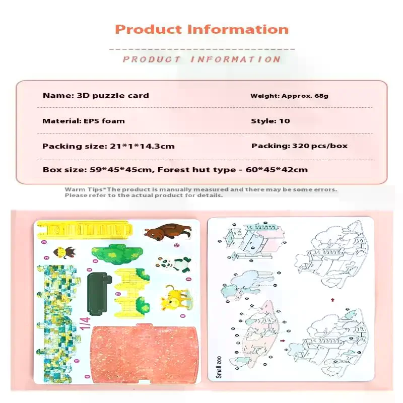 Puzzle 3D z papieru Montessori Miniaturowe domki Kartonowe modele konstrukcyjne Puzzle dla dzieci DIY Dom Zabawki edukacyjne