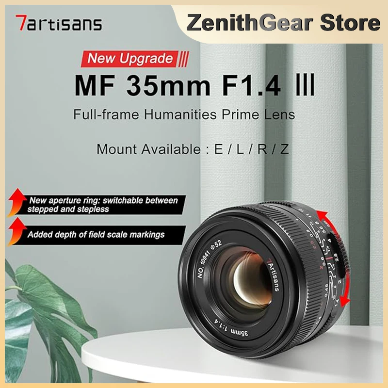 

7Artisans 35mm F1.4 Full Frame III Auto Focus Lens Compatible with Nikon Z Sony E Leica L Fuji XF High Resolution