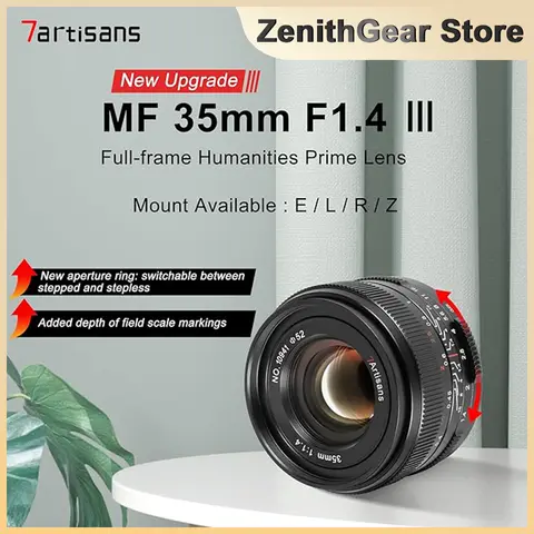 7Artisans 35mm F1.4 Full Frame III Auto Focus Lens Compatible with Nikon Z Sony E Leica L Fuji XF High Resolution