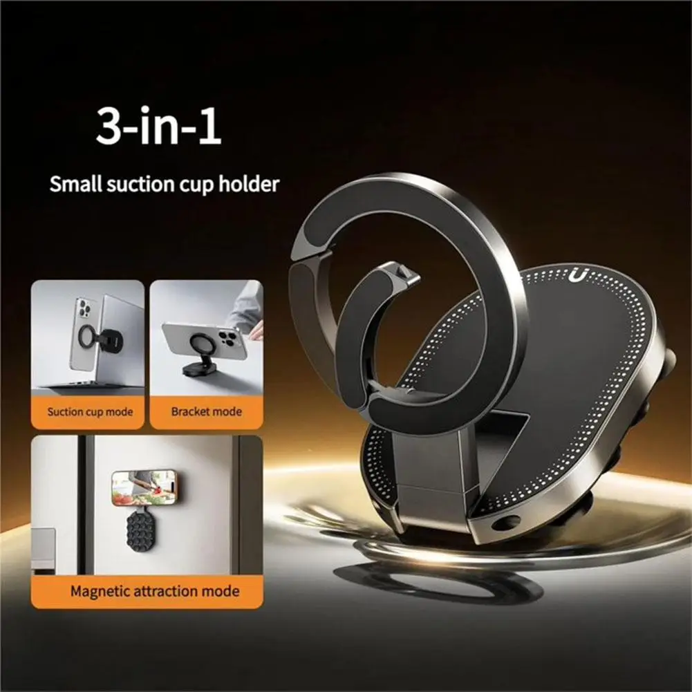 

Магнитный держатель для телефона на присоске, складной, вращающийся, многофункциональный, стабильный, с вакуумным креплением для автомобиля ﻿