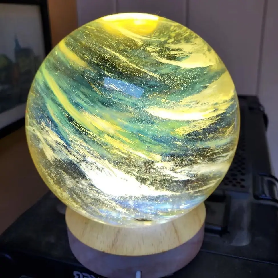 Natural Stone Yellow Smelting Stone Sphere Rock Polished Crystal Ball Feng Shui Home Decoration Gift Reiki Witchcraft Healing