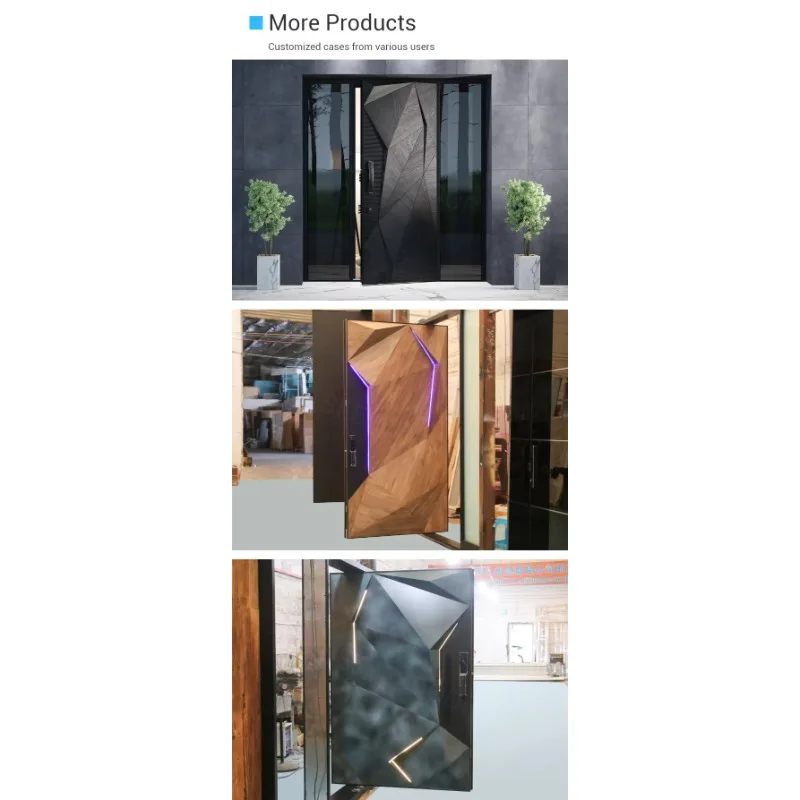 باب محوري حديث سكني مقاوم للصوت ومضاد للسرقة قفل باب ذكي من الألومنيوم
