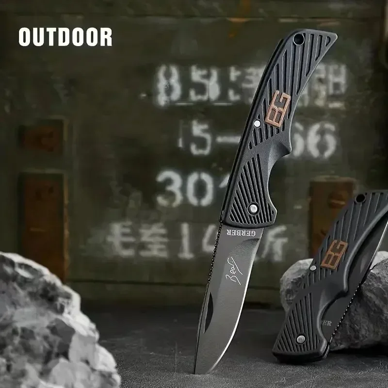 1PC Stainless Steel Folding Knife, EDC Portable Pocket Knife, Fruit Knife, High Hardness Cutting Knife, Personal Defense Knife