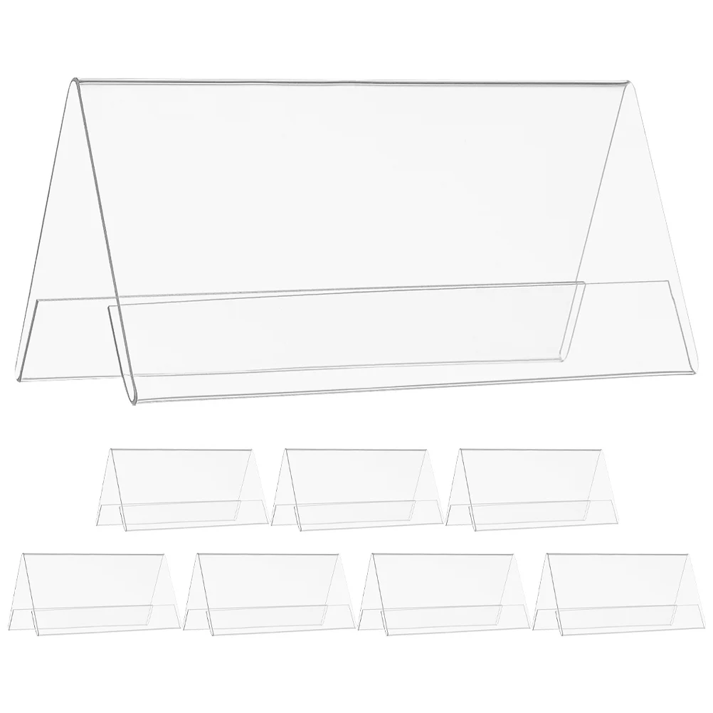 Placa de assento transparente para mesa, 8 peças, acrílico, para casamentos, eventos, reutilizáveis, porta-cartões de nome, reunião, mesa reservada, exibição de etiqueta