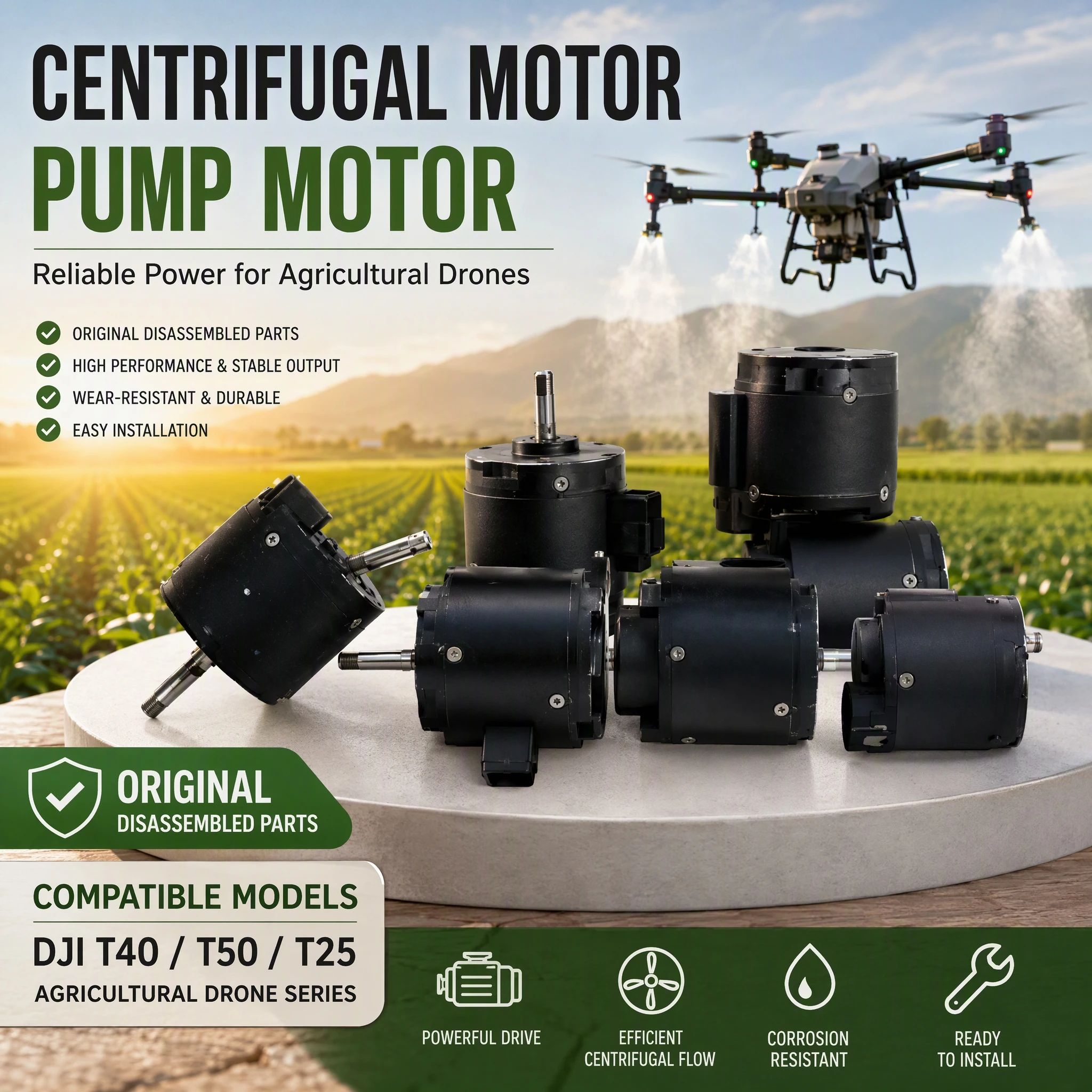 Second Hand DJI Agras T40/T50/T20 Plant Protection Drone Spare Parts, Centrifugal Motor Impeller Water Pump Motor, Fully Tested