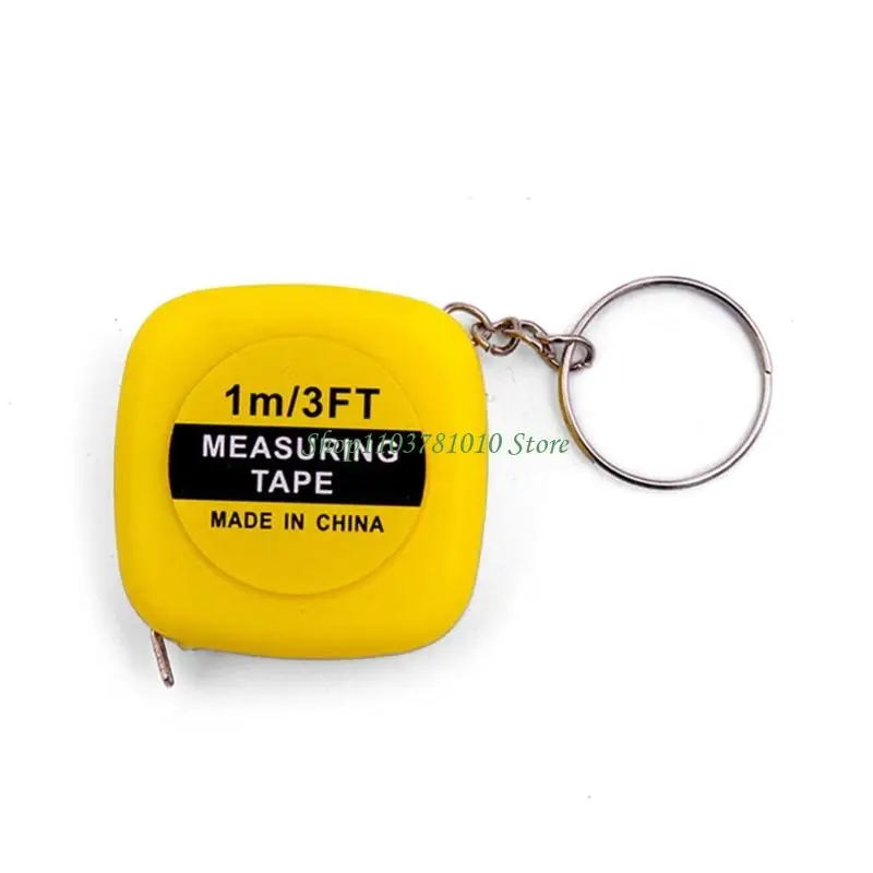 U55D Small Size Portable Tape Measure 1M Retractable Double Scale ABS Case Keyring