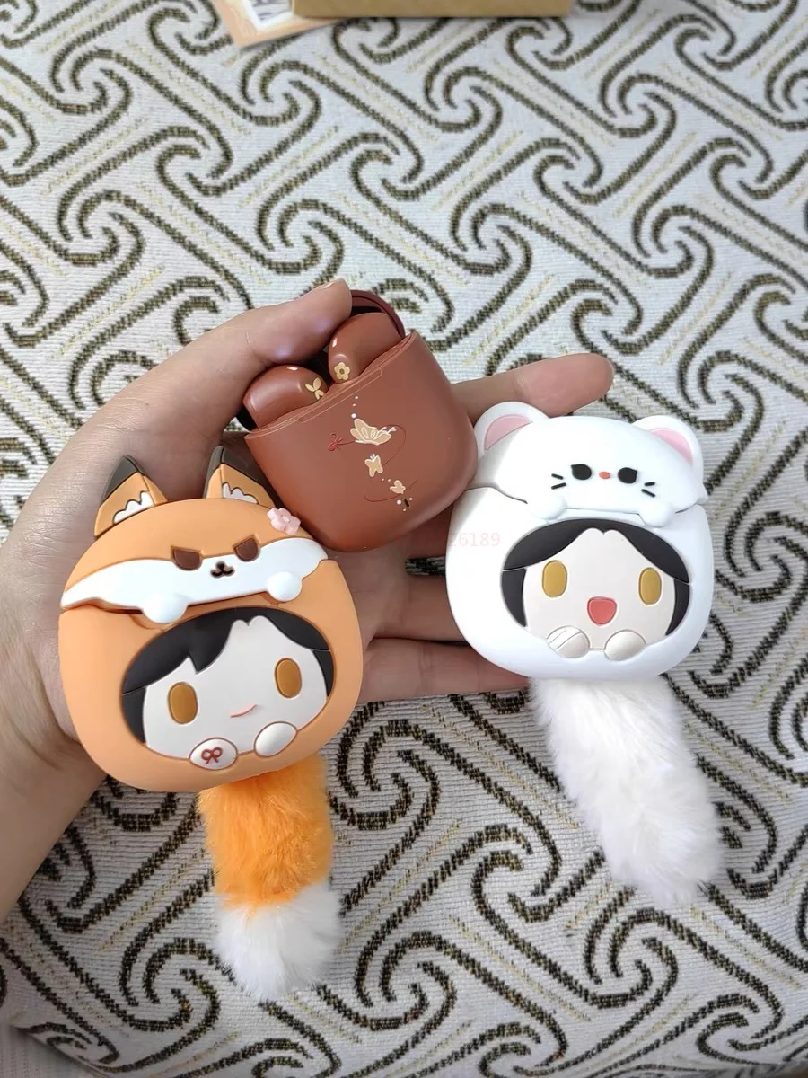 Tian Guan Ci Fu Tgcf Hua Cheng Xie Lian Comics lis królik zestaw słuchawkowy Bluetooth słuchawki etui na prezenty oficjalne Cosplay zabawka