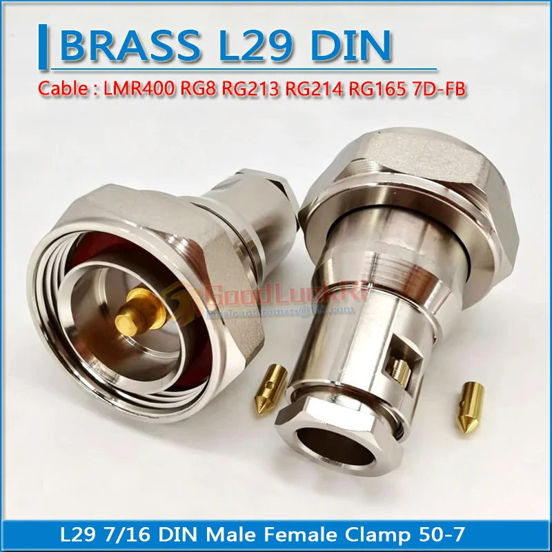 Base Station 7/16 L29 M DIN Male Female feeder Connector Installation Clamp RG393 LMR400 RG8 RG214 RG165 RF Connector Adapter