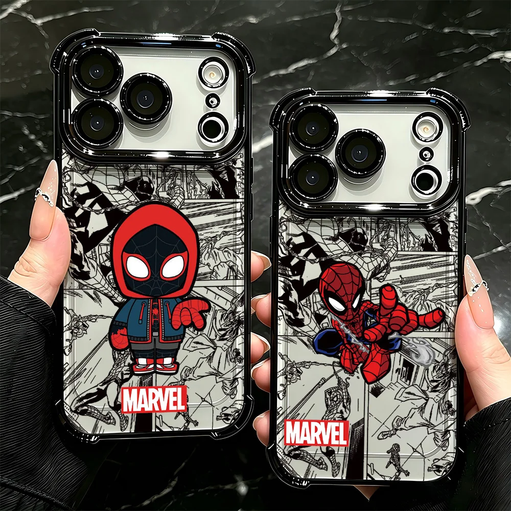 Plating Phone Case For Samsung A37 A57 A07 A36 A16 A06 A35 A55 A25 A26 A15 A54 A34 A24 A14 A05 A04 4G 5G Cartoon Spiders Mans