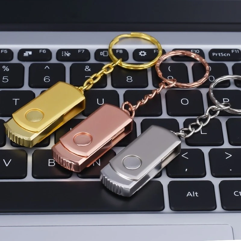 

Металлический флэш-накопитель 64 ГБ, вращающийся USB 2,0, мини-накопитель памяти, креативный подарок, брелок для ключей, USB-накопитель для компьютера, Pendrive