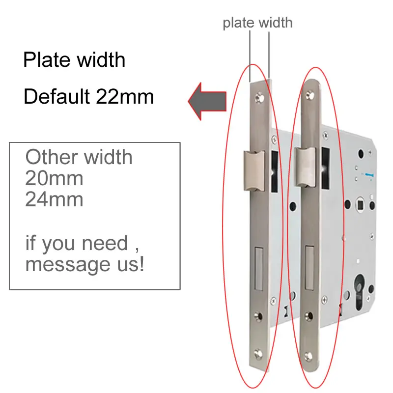 7255-72100 Safety door lock body Mechanical lock Fingerprint smart lock Square round panel width 22mm need 32mm cylinder - Image 6