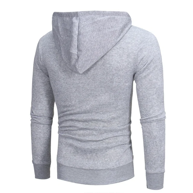 New men's inclined zipper sports suit Two piece set of drawstring elastic Hoodie and trousers suit