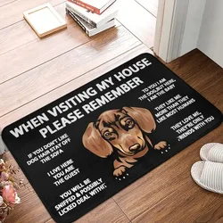 Peeking Dog Dachshund Doormat Non-Slip Kitchen Bathroom Mat Bedroom Balcony Door Floor Entrance Carpet Rug