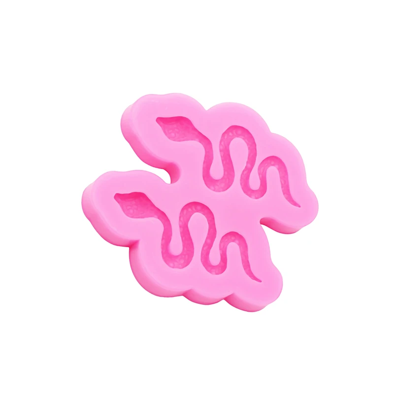 GJ-58 Snake Earrings Silicone Mold DIY Shaker Resin Clay Animal Jewelry Mold Cake Candy Cookies Polymer Clay Chocolate Silicone