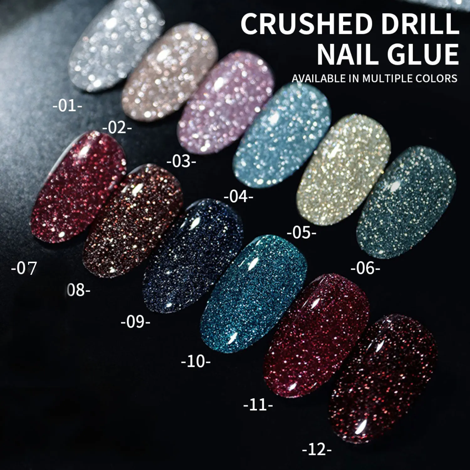 12個入り ロックシュガー クラッシュダイヤモンド ジェルネイルポリッシュ ピンクグリッターネイルポリッシュ トップセラー ピンクネイル サマーネイル