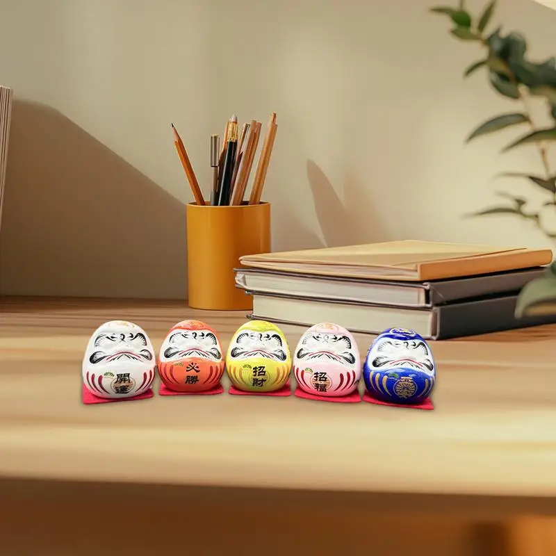 اليابانية السيراميك داروما دمية صغيرة داروما زن تمثال عدة داروما تمثال حسن الحظ زخرفة المنزل فنغ شوي الجدول الديكور