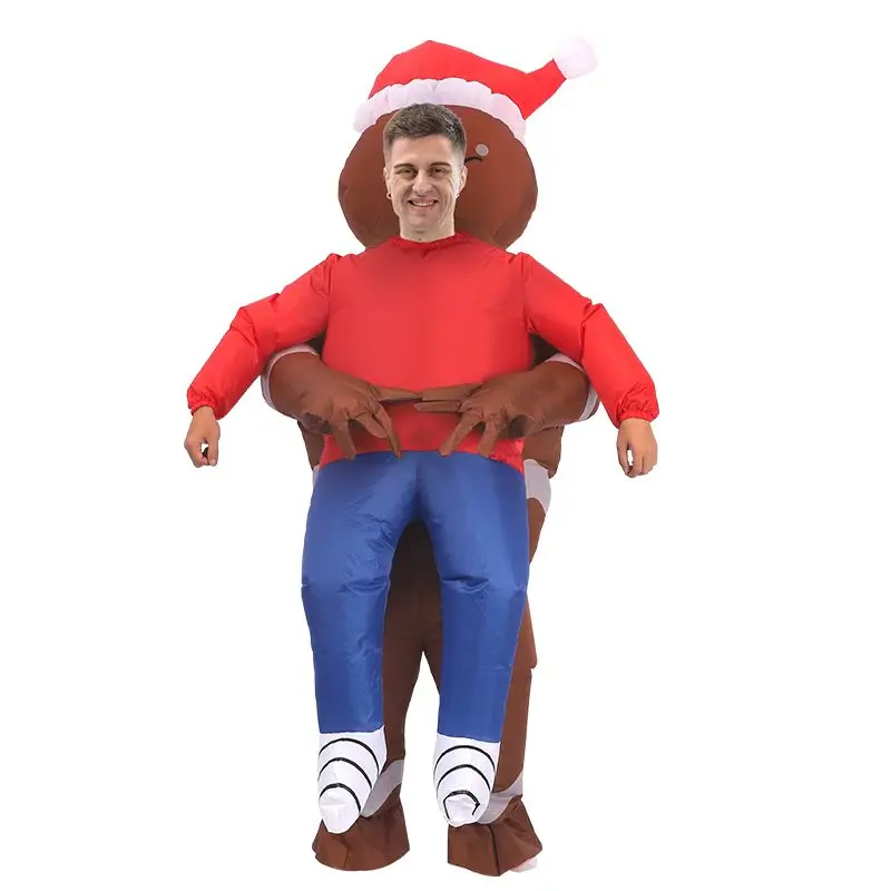 Adulto inflável bonito homem de gengibre traje estilo infantil diversão variedade de natal carnaval festa de halloween cosplay vestir-se