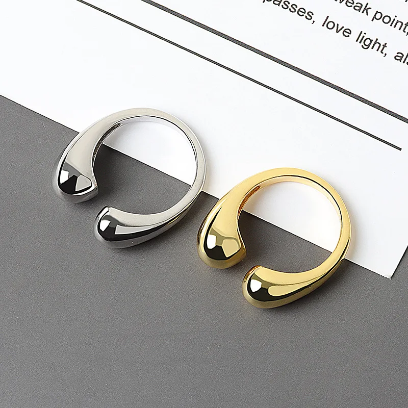 925 Sterling Silver Elegant Jewelry Water Droplet Stackable  Rings For Women Luxury Accessories Jewellery Argent 925