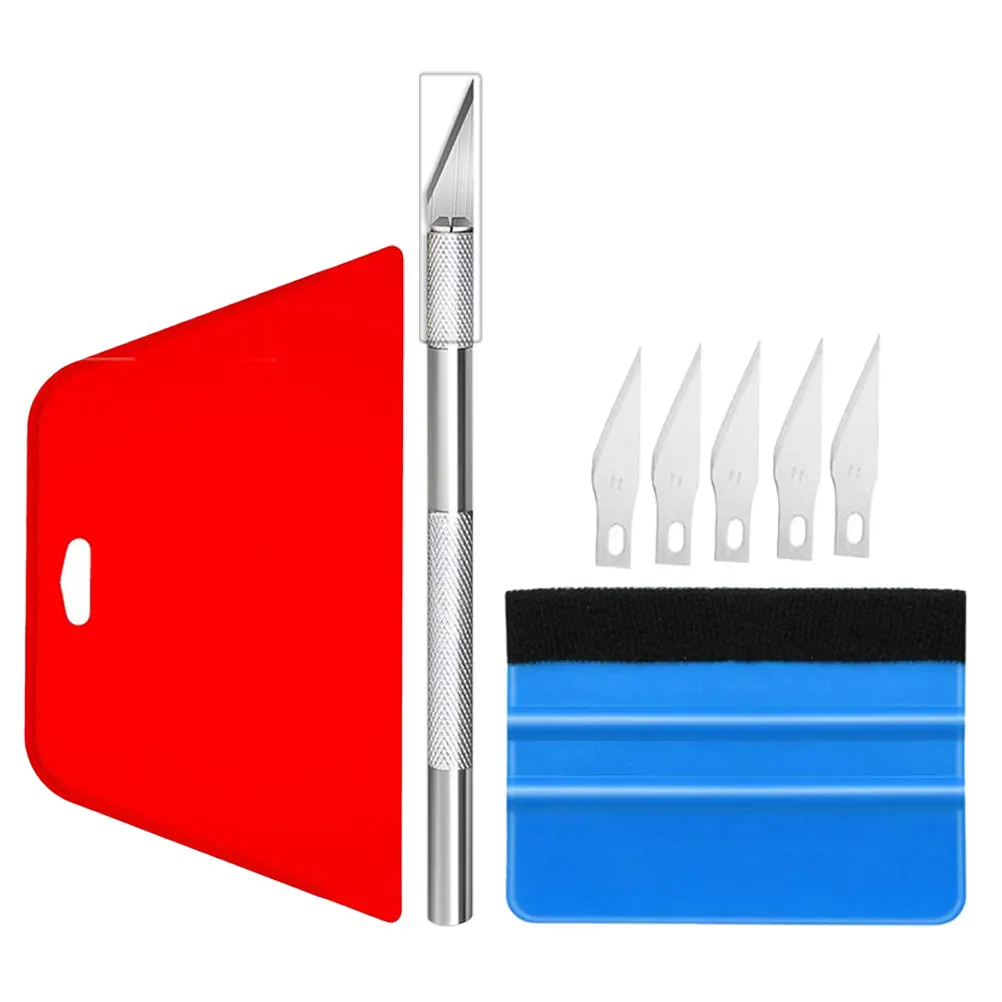 

1 set Car Tint Tool Kit Red Scraper Vinyl Wrap Film Application 5 Blades Automotive Kits All Types Window Tint Tools