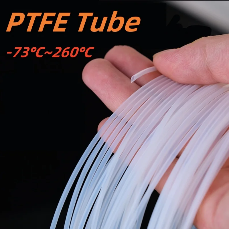 1-30M PTFE Tube 150V  Insulated Hose Rigid PTFE Translucent Tube for 3D Printer Parts ID：0.3mm-8.4mm