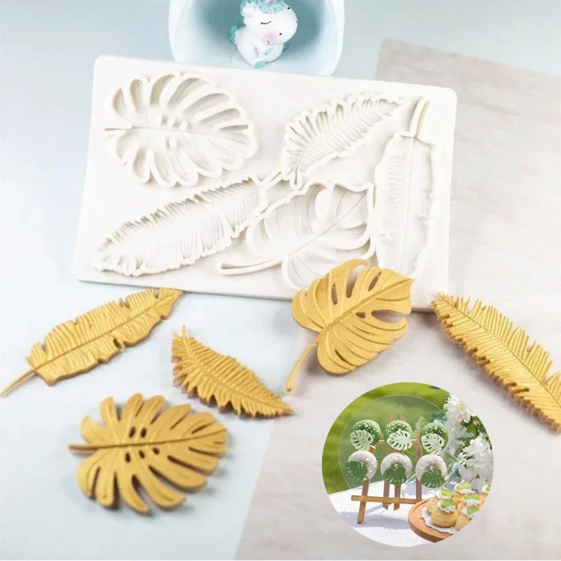 3D Leaf Feather Silicone Molds Versatile for Fondant Cake Mold Decorating Sugarcraft Chocolate DIY Cake Biscuit Baking Mould