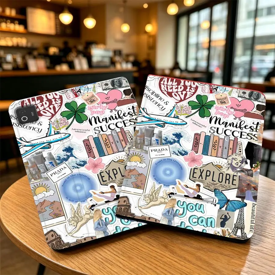 With Pencil Holder Case for Xiaomi Redmi Pad SE K Pad 8.8 9.7 12.4 Inch Pad 5 6 7 8 Pro Pad 6s Pro 7 Ultra Airplane Travel