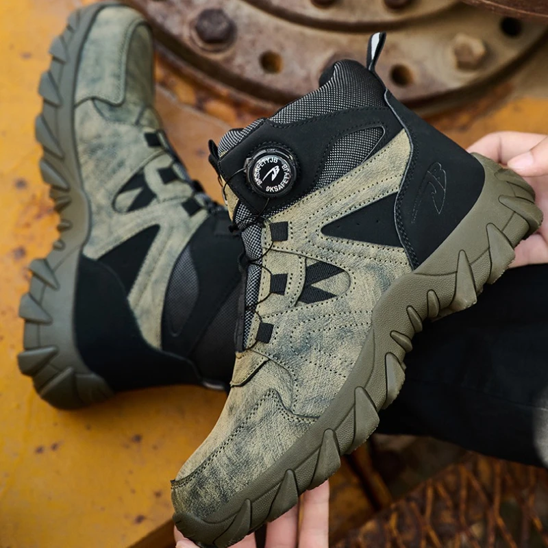 

2026 Work Safety Shoes Smash-proof and Puncture-proof Sports Safety Shoes Outdoor Mountaineering Wear-resistant Steel Boots
