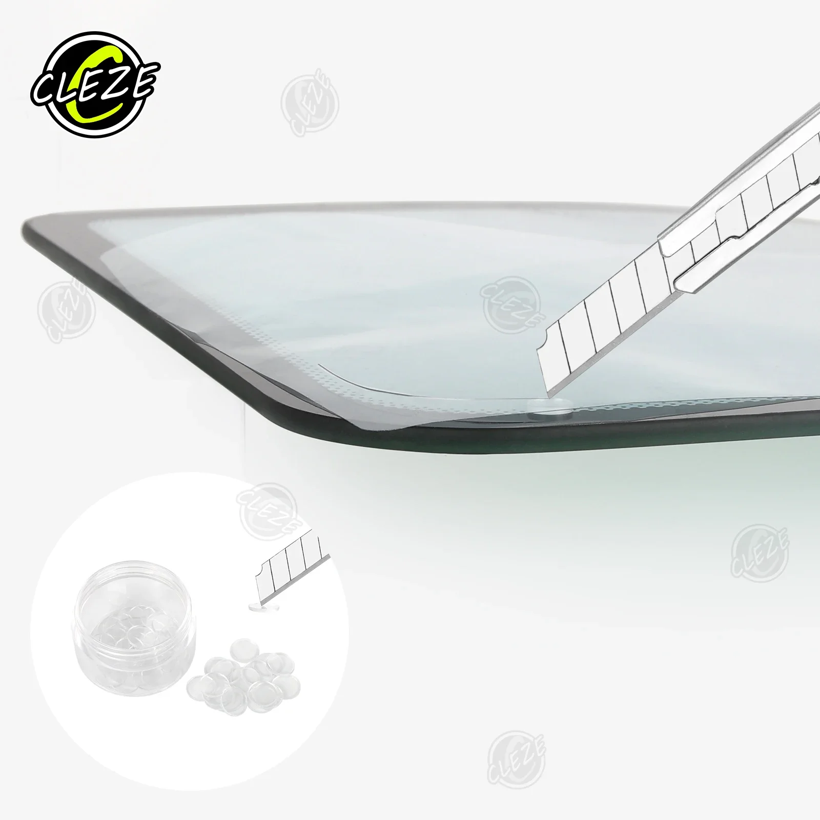 CLEZE Car Window Tint Film Cutting Protective Gasket Pad Anti Scratch Glass Razor Blade Guide Shield Tool Accessories