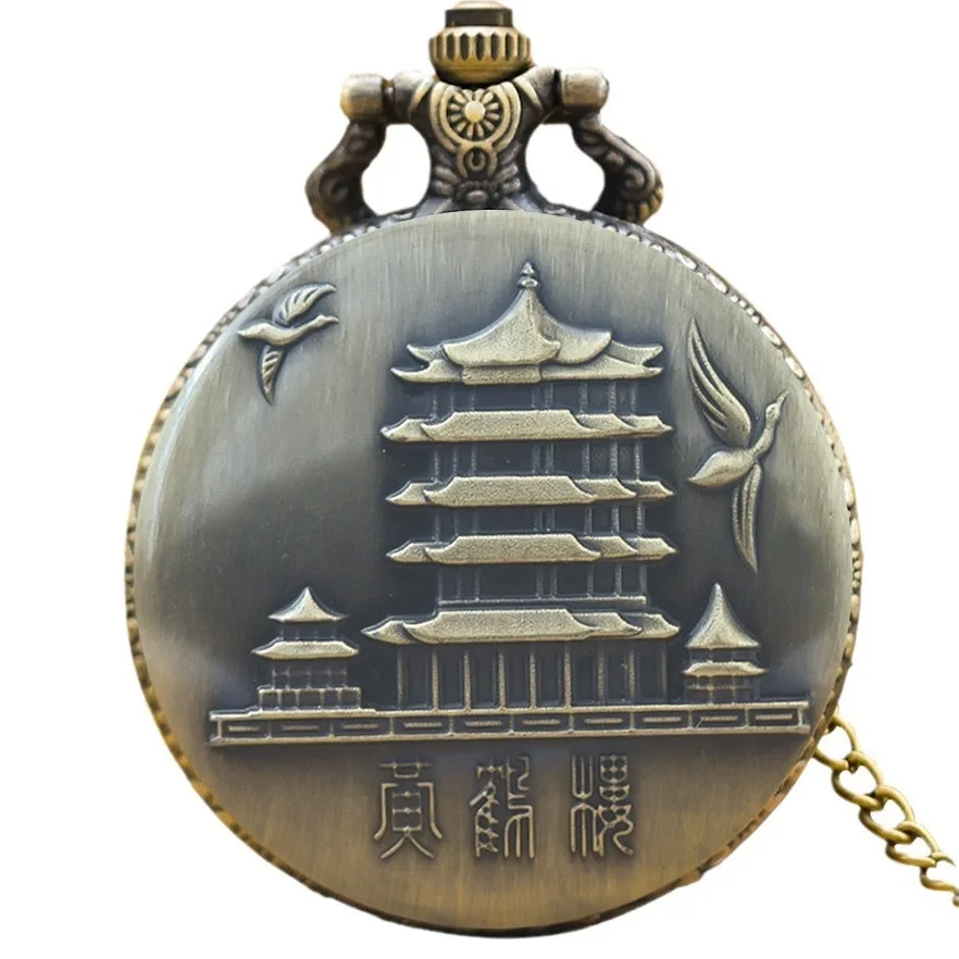 10 قطعة/الوحدة خمر البرونزية Steampunk ميزات الجذب منحوتة ساعة جيب كوارتز قلادة قلادة ساعة سلسلة الرجال سلسلة نسائية