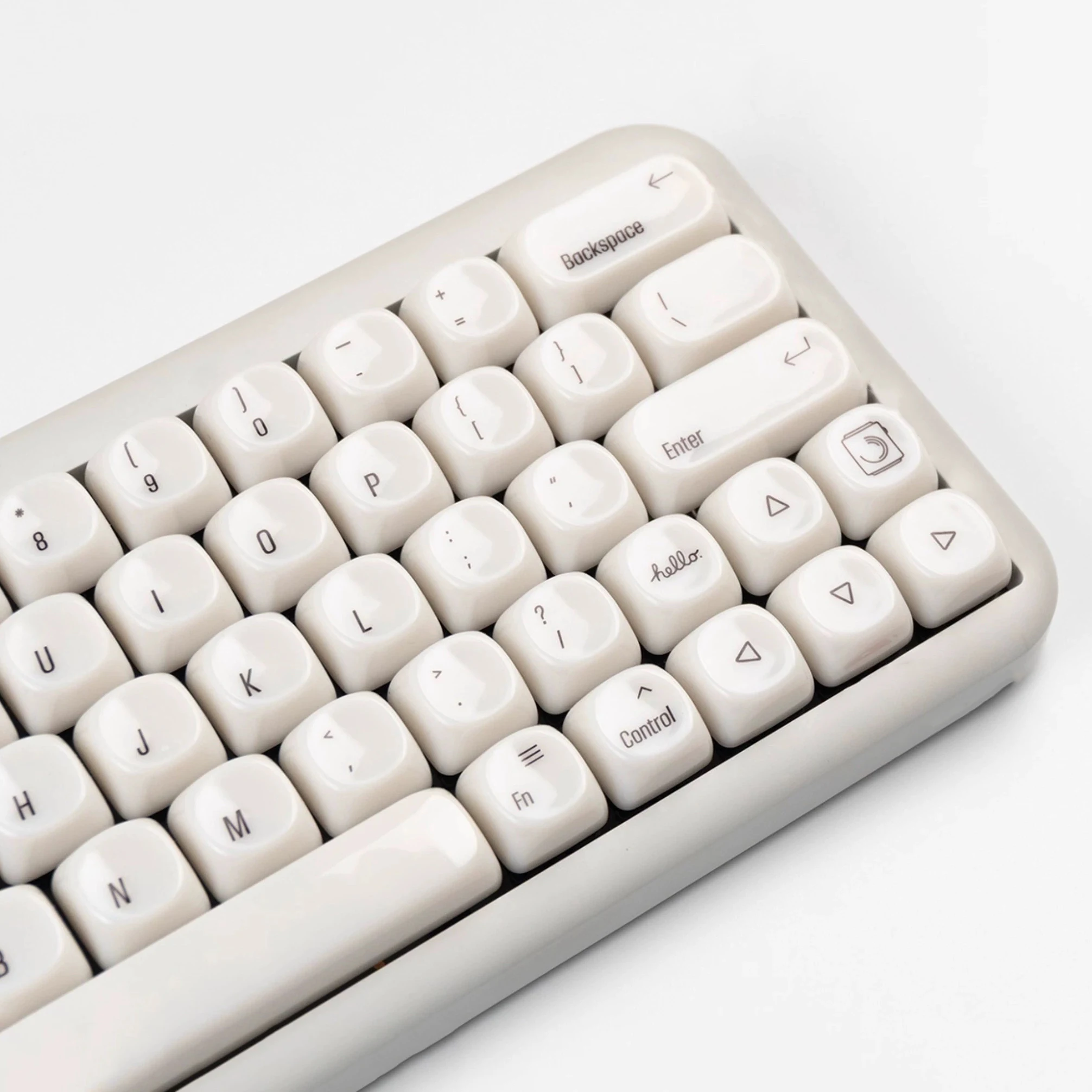 136 Keys MAC Style Jade Ceramic Feel MOA Profile PC Material Top Print Keycaps for 61/68/87/98/104/108 MX Mechanical Keyboards