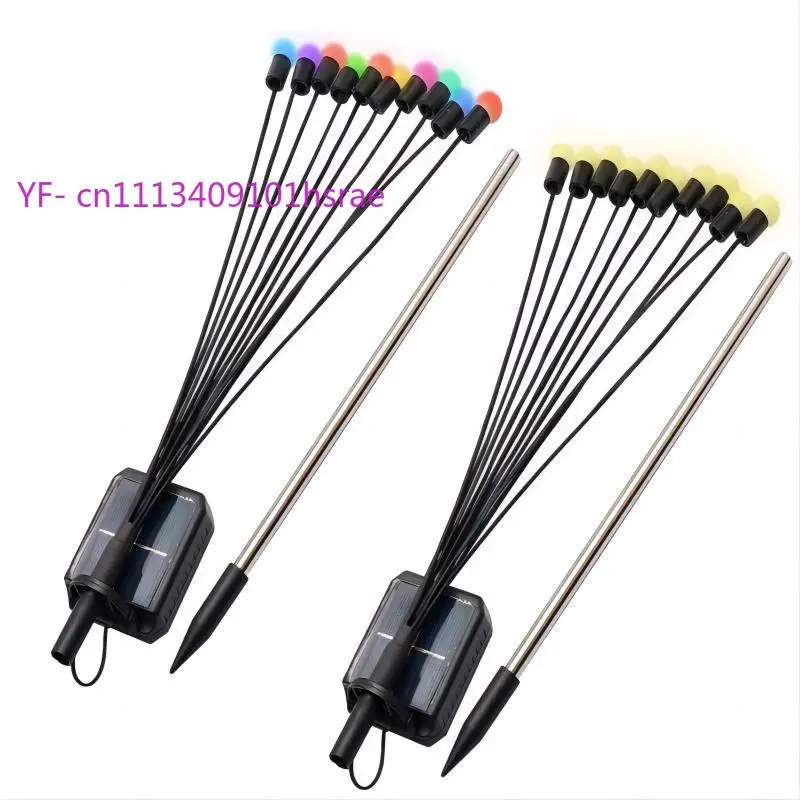 2PCS LED Solar Firefly Swaying Lights Outdoor Waterproof Garden Lawn Lamps Starburst Decorative Night Lights for Courtyard Villa