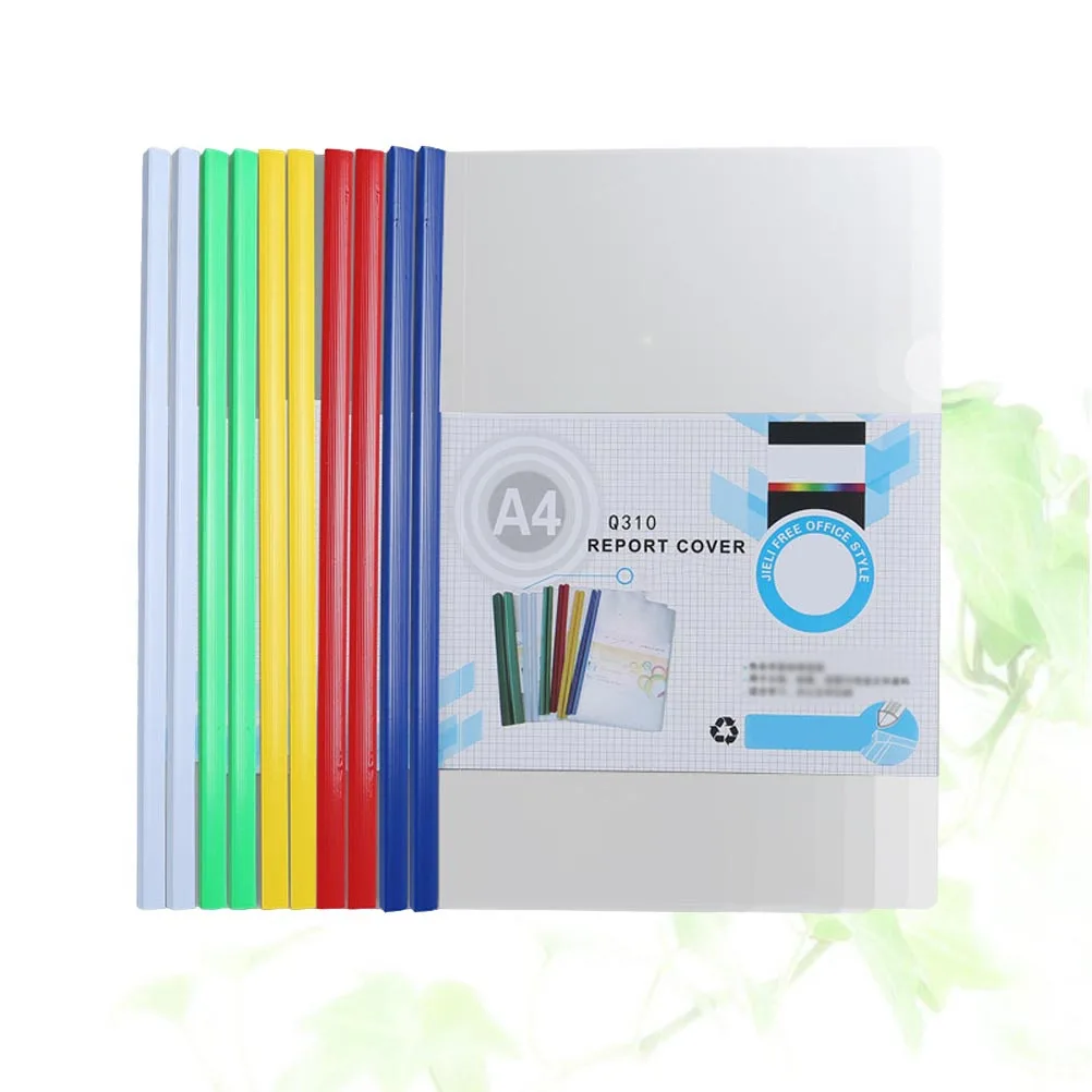 20 pçs barra deslizante pastas de arquivo de plástico transparente a4 suporte de papel antiderrapante organizador de documentos para escola escritório casa conferência