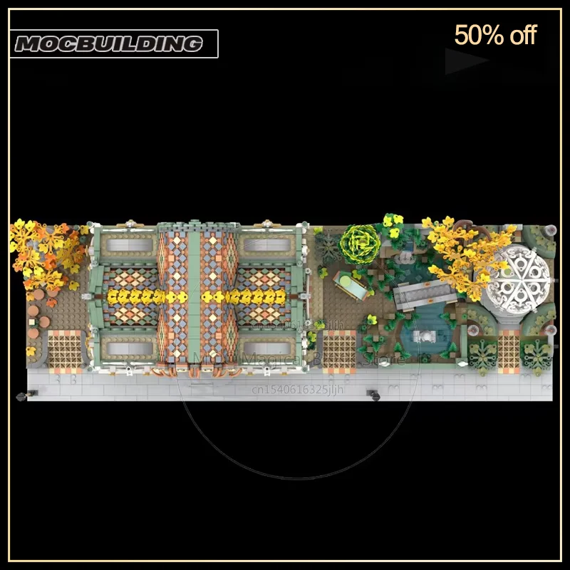 Elven Market Hall MOC Building Blocks10316 تعديل القلعة العمارة نموذج التكنولوجيا الطوب جمع اللعب هدايا عيد الميلاد