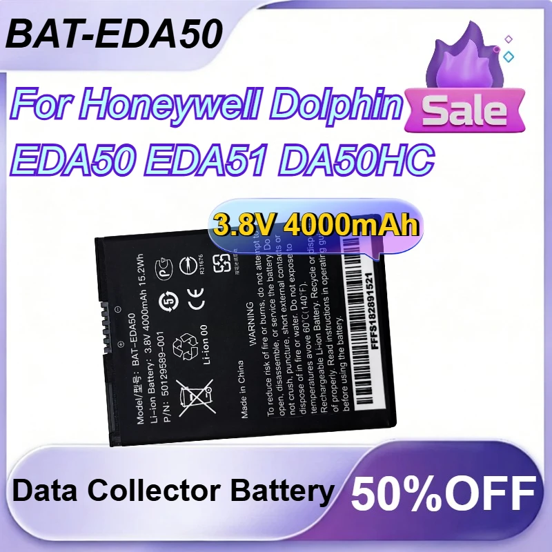 

BAT-EDA50 3.8V 4000mAh Data Collector Battery for Honeywell Dolphin EDA50 EDA51 DA50HC 3007-3012-001 50129589-001 50134176-001